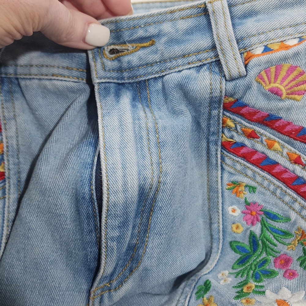 On Hold - Spell Light Blue Wanderlust Floral Embroidered Jeans - Picture 12 of 13